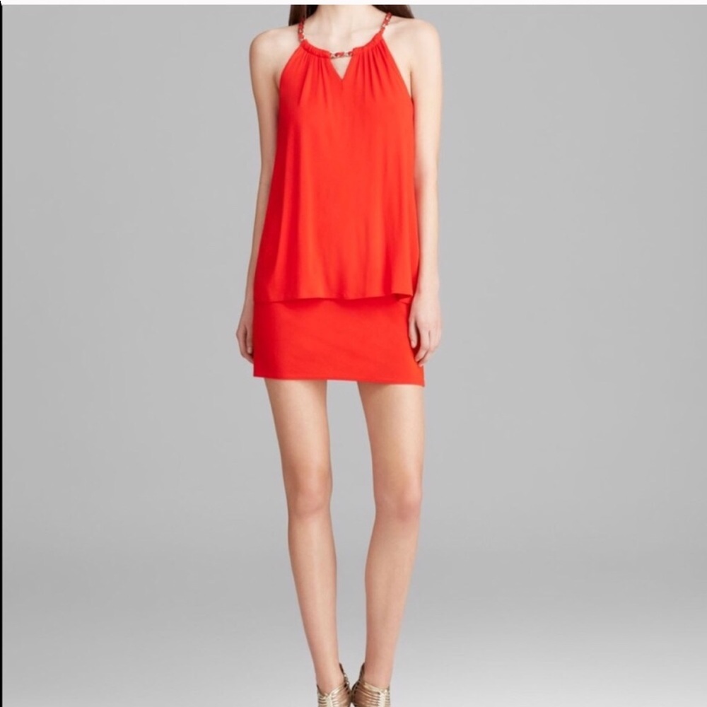 Red orange dress